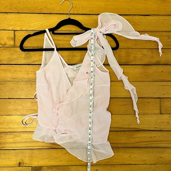 NWT Urban Outfitters Pink Belle Ruffle Wrap Top, Size Small - Picture 14 of 15